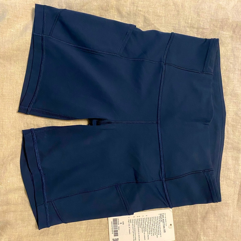 Lululemon Fast and Free HR biker shorts 6 inch
